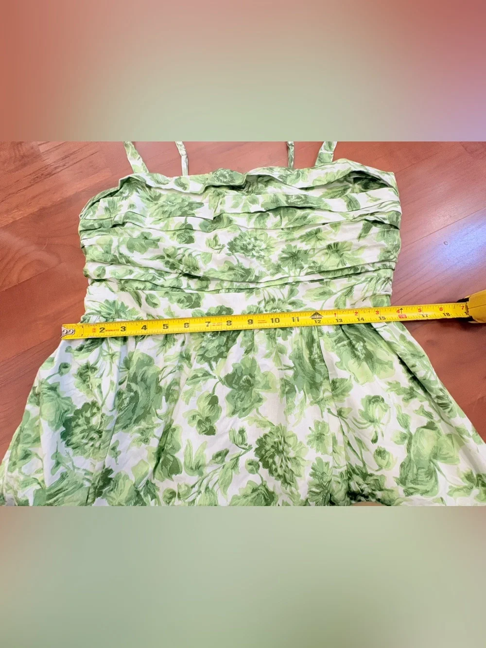 Abercrombie & Fitch White and Green Floral Maxi Dress